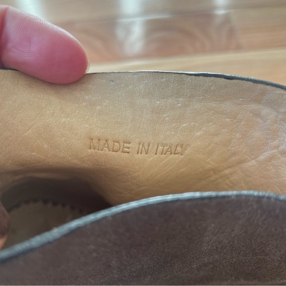 Rag & Bone Brown Distressed Nubuck Leather Heel Flap Chunky Heeled Booties 37.5 - Picture 8 of 9